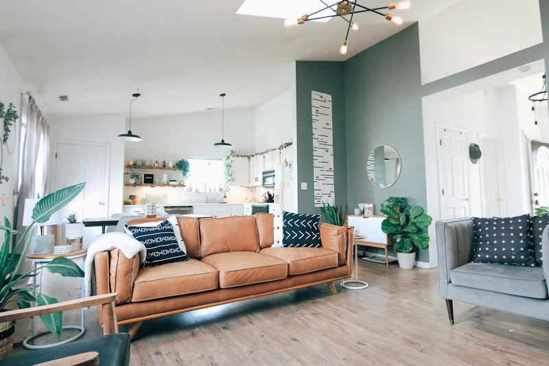 Bright, tidy living room after a residential cleaning in Springfield